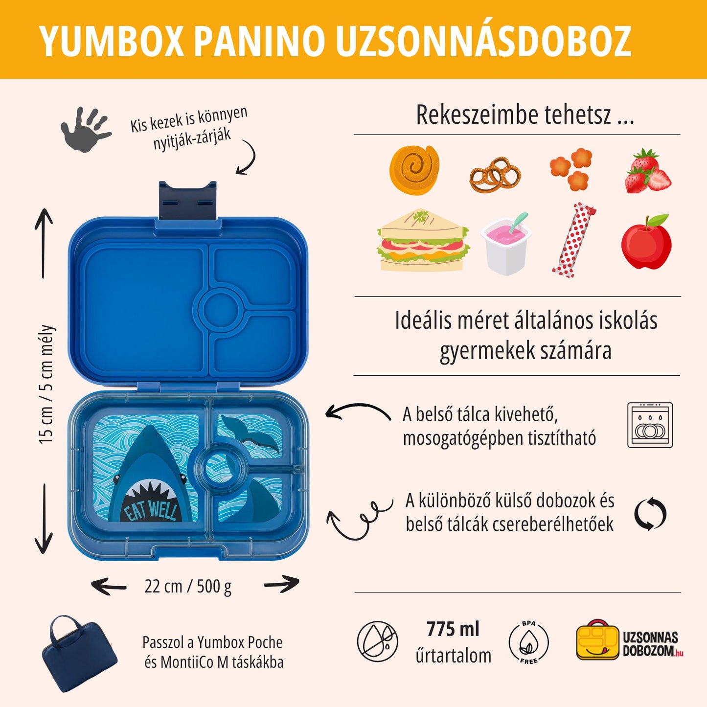Yumbox Panino Surf Albastru / Rechin