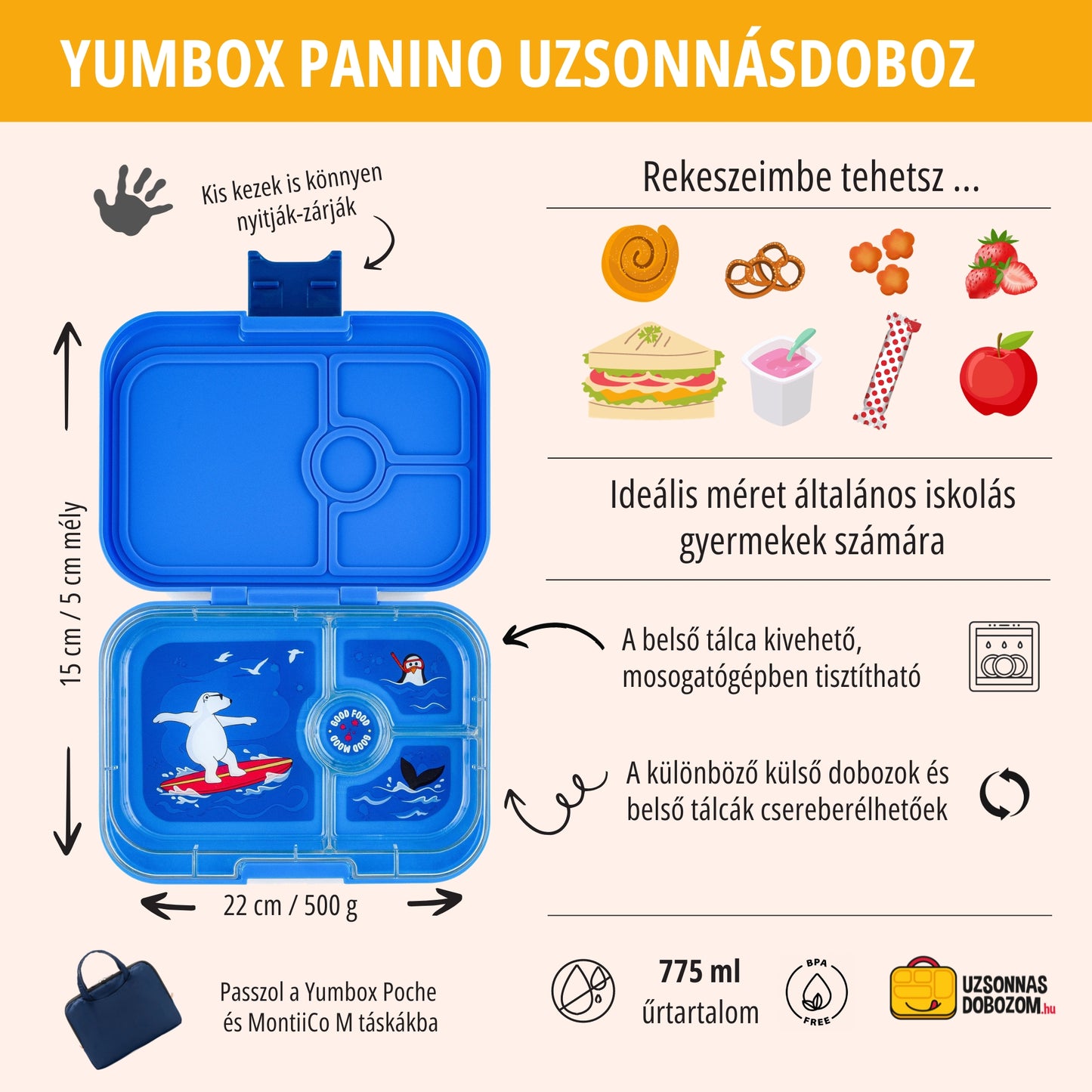 Yumbox Panino Surf Albastru / Urs Polar
