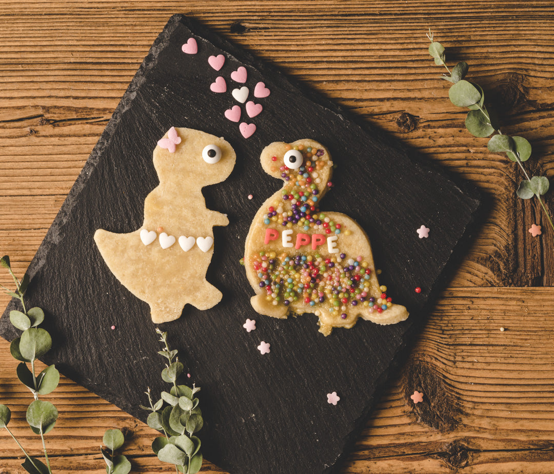 Szendvics kiszúró - Nagy dinoszauruszok - zöld és rózsaszín (2 db)