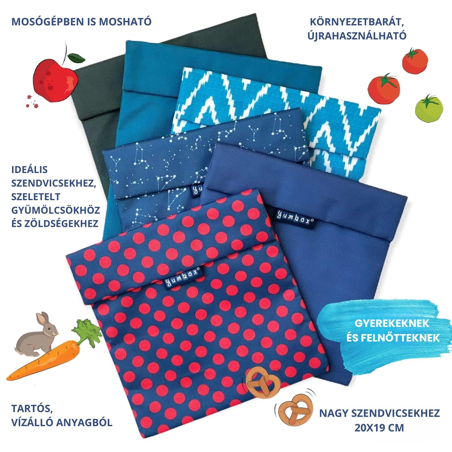 Yumbox Pochette szendvicstartó - Sötétkék