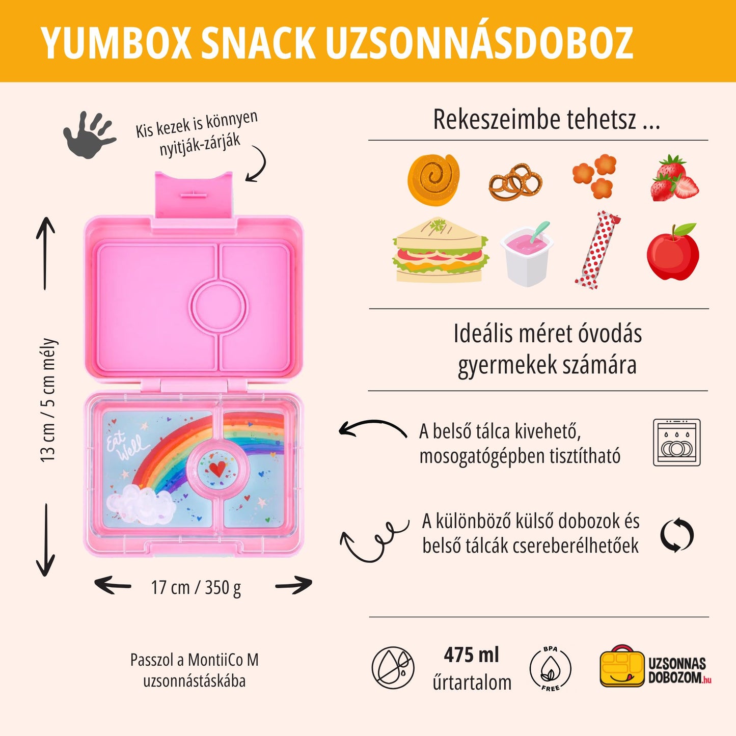 Yumbox Snack Power Roz / Curcubeu