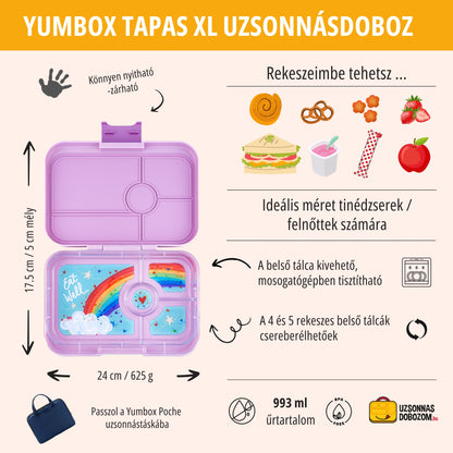 Yumbox Tapas XL Seville Purple / Rainbow (4 rekeszes)