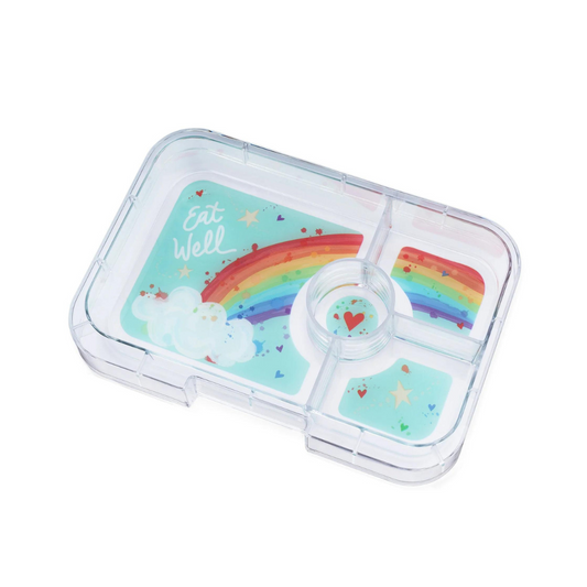 Tavă interioară Yumbox Tapas XL cu 4 compartimente - Curcubeu