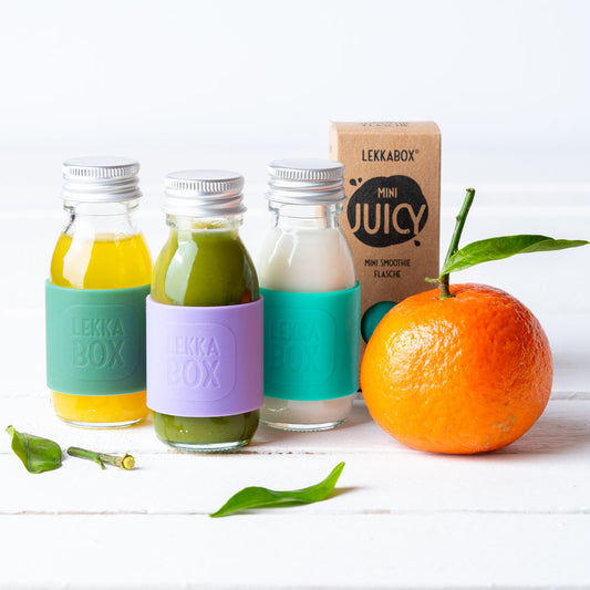 Lekkabox Juicy - Sticlă mică cu curea de silicon (60 ml)