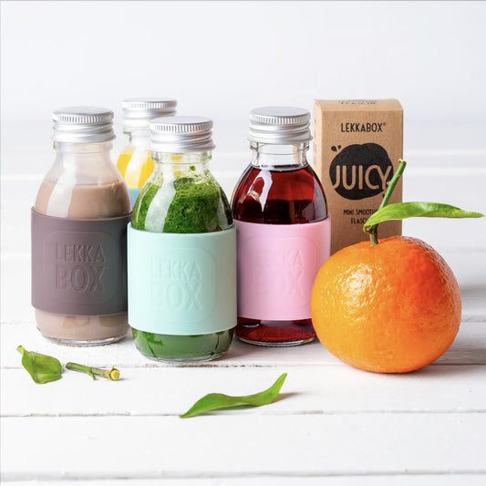 Lekkabox Juicy - Sticlă mică cu curea de silicon (100 ml)